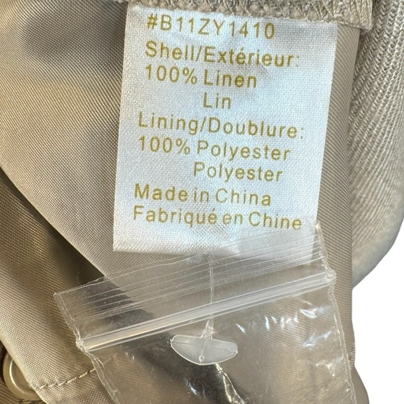 Sandra Angelozzi Wide Leg Tan Linen Trouser Pants Womens Size 32 - Picture 6 of 6